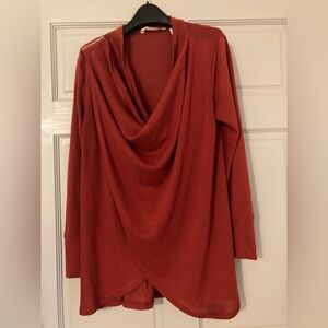 Soft Surroundings Burnt Orange Cowl Neck Tunic – Cozy Fall Forestcore Top size M